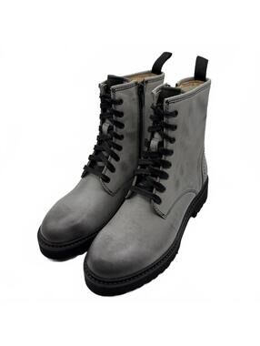 Samuel Hubbard Made in Portugal Lace Up Lombard Boots Leather Size 6 Gray W1505